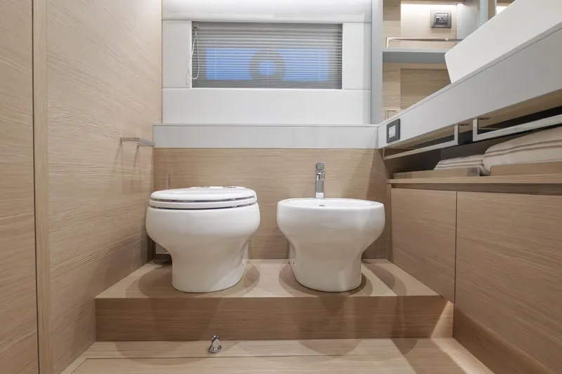 Slide: The Image of Luxurious interior of 2027 Pardo Yachts GT75 with modern design and panoramic windows. - 23