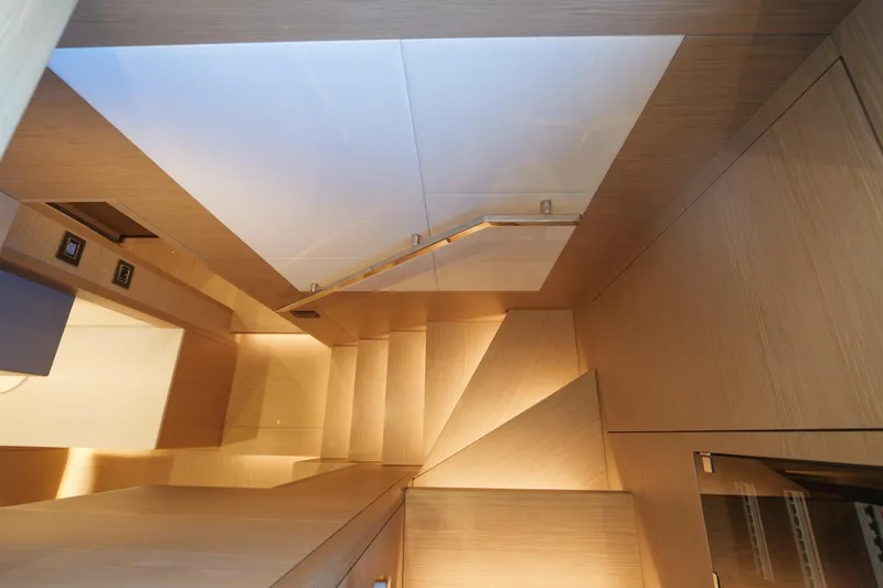 Slide: The Image of 2027 Pardo Yachts GT75 luxury yacht with spacious seating and elegant design on the water. - 28