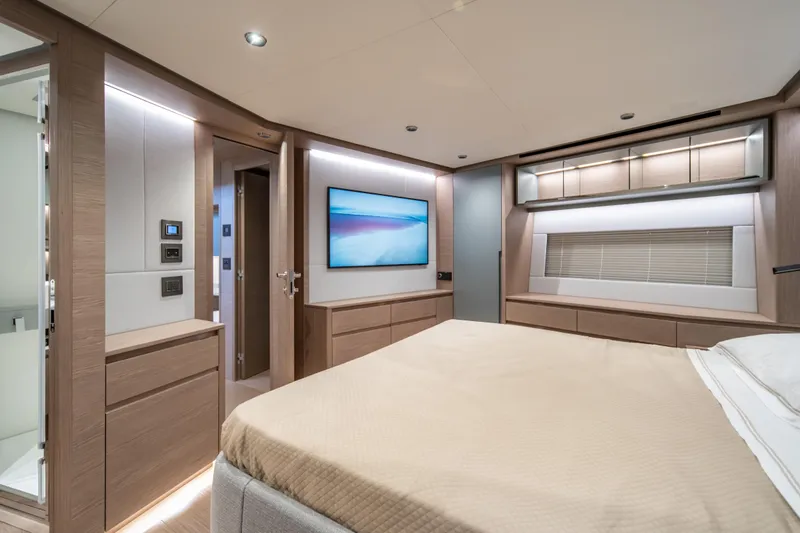Slide: The Image of Luxurious interior of 2027 Pardo Yachts GT75, featuring modern design and elegant furnishings. - 61