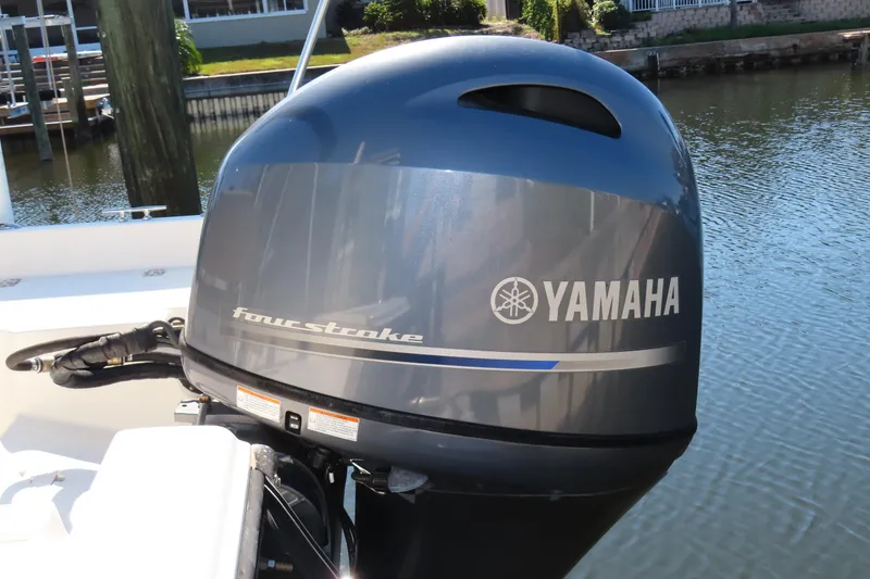 Slide: The Image of Yamaha four-stroke outboard motor on 2018 Key West 1720 Center Console boat. - 8