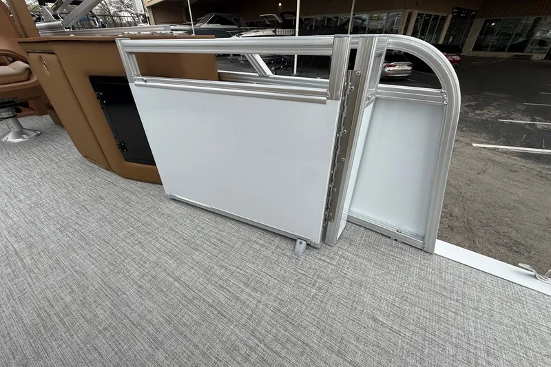 Slide: The Image of 2026 Avalon VENTURE 85 CRUISE boat interior with sleek gate and modern design. - 16