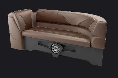 The Image of 2026 Avalon VENTURE 85 CRUISE pontoon boat on trailer, parked near palm tree. - 2