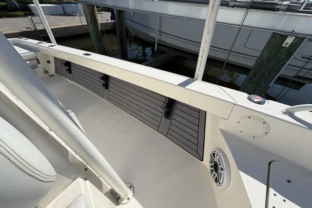 Slide: The Image of 2023 Pathfinder 2600 TRS boat interior with sleek design and modern features. - 14