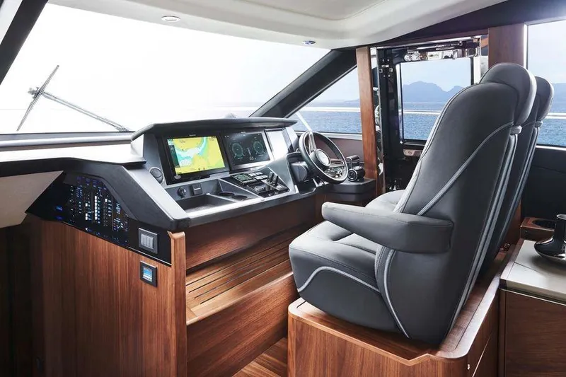 Slide: The Image of Luxurious 2026 Princess S65 Sportbridge yacht interior with sleek design and modern amenities. - 23