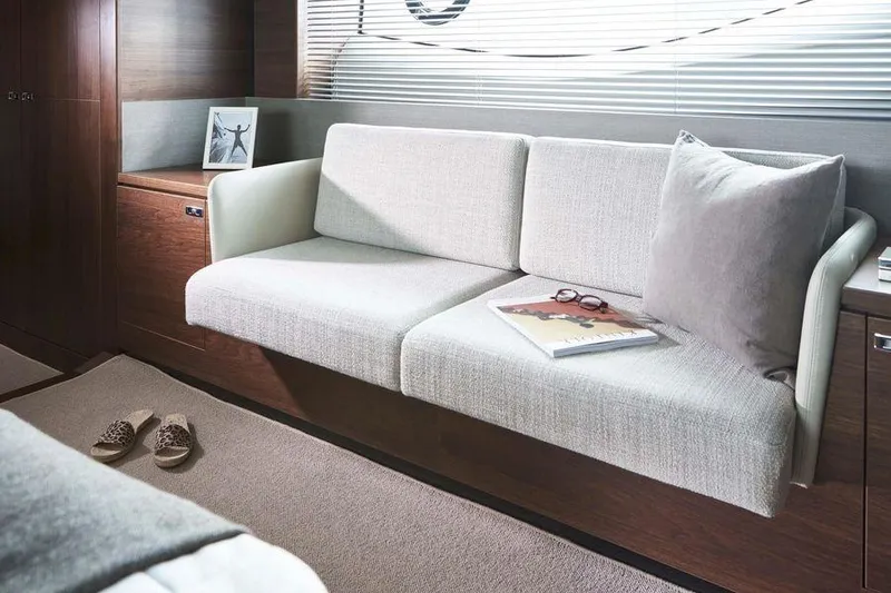 Slide: The Image of Luxurious 2026 Princess S65 Sportbridge yacht kitchen with ocean view and modern amenities. - 26