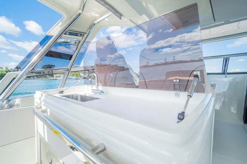 Slide: The Image of Modern Catana YOT 36 yacht interior with sleek design and ocean view, 2025 model. - 19