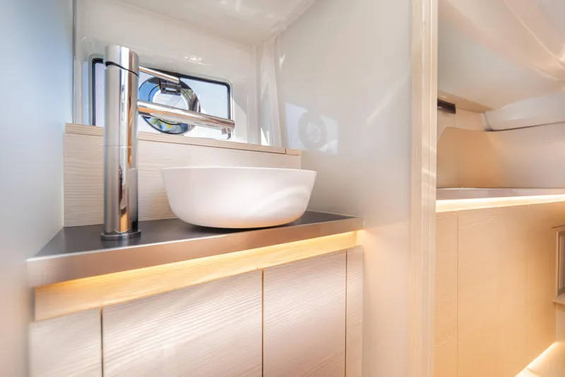 Slide: The Image of Modern bathroom interior of 2025 Catana YOT 36 yacht with sleek sink and faucet. - 33