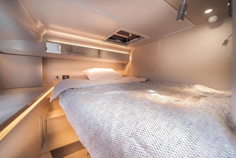 Slide: The Image of Luxurious cabin interior of 2025 Catana YOT 36 yacht with cozy bedding. - 35