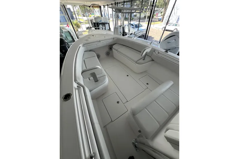 Slide: The Image of 2026 Contender boat interior with spacious seating and sleek design. - 4