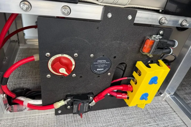 Slide: The Image of Electrical panel of 2026 Avalon LSZ Versatile Rear Bench Windshield with wiring and components. - 37