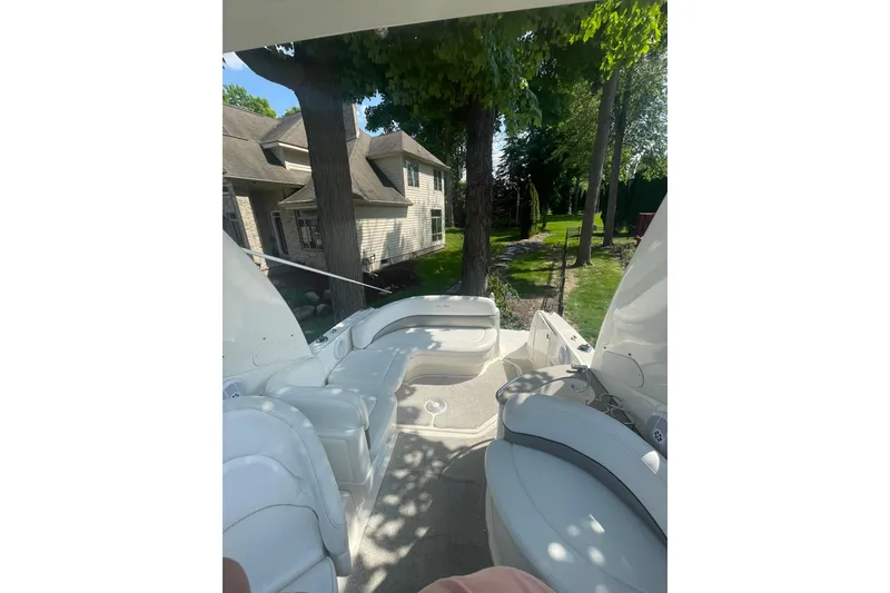 Slide: The Image of Engine compartment of 2006 Sea Ray 260 Sundancer with electrical components and wiring. - 19