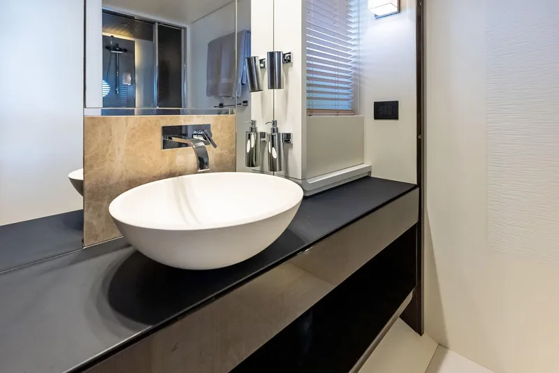 Slide: The Image of Luxury bathroom interior of 2017 Azimut 77S yacht with modern sink design. - 26