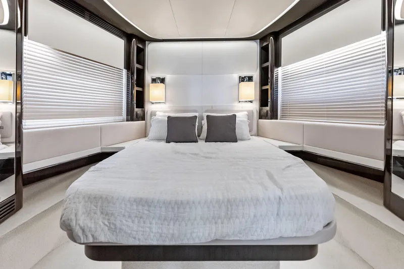 Slide: The Image of Luxurious bedroom interior of 2017 Azimut 77S yacht with modern design. - 27