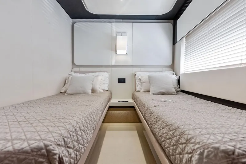 Slide: The Image of Luxurious twin cabin interior of 2017 Azimut 77S yacht with modern design. - 30