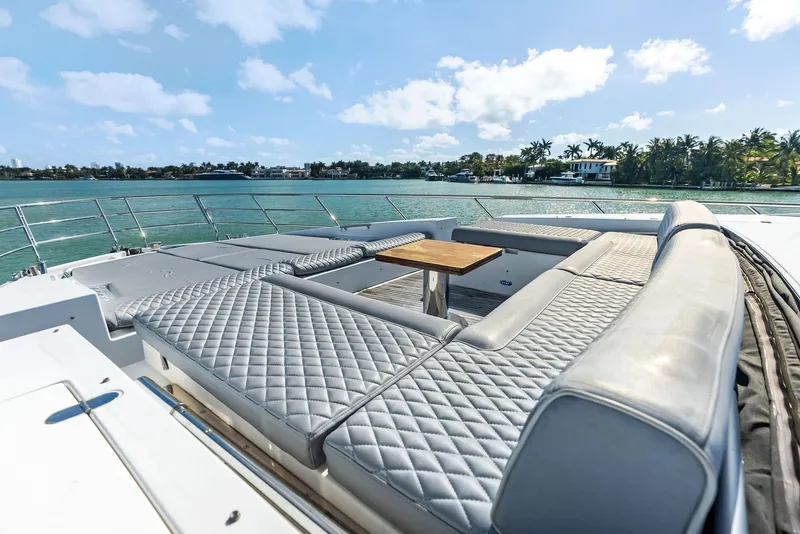 Slide: The Image of Luxurious seating area on 2017 Azimut 77S yacht with ocean view. - 8