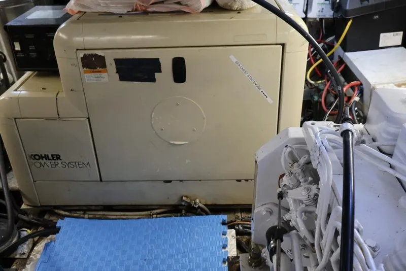 Slide: The Image of Engine room of 1988 Sea Ranger 46 Sundeck Trawler with Kohler power system. - 10