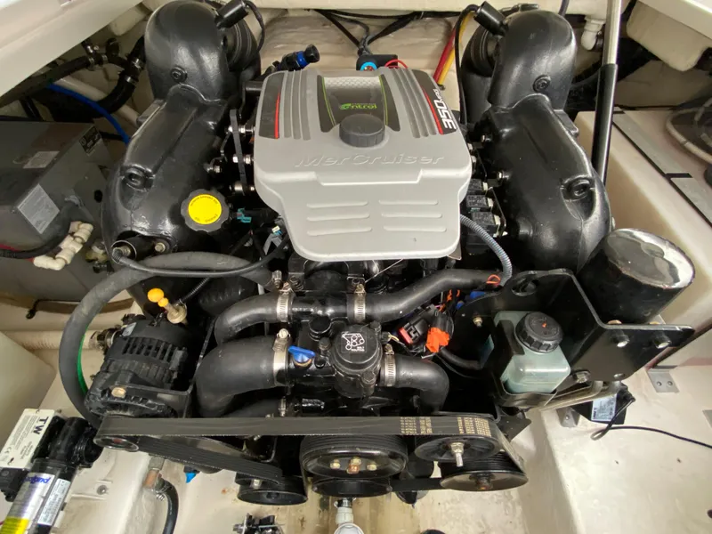 Slide: The Image of Engine compartment of a 2014 Monterey 260 SCR boat. - 11