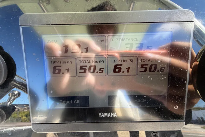 Slide: The Image of Lowrance Elite display on 2025 Bulls Bay 255 Center Console boat dashboard. - 32