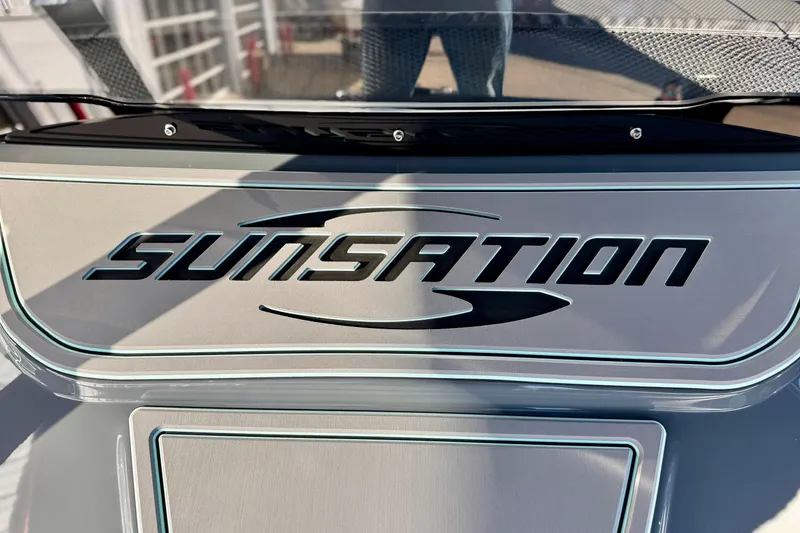 Slide: The Image of 2026 Sunsation 32 CCX boat logo with sleek design and modern detailing. - 21
