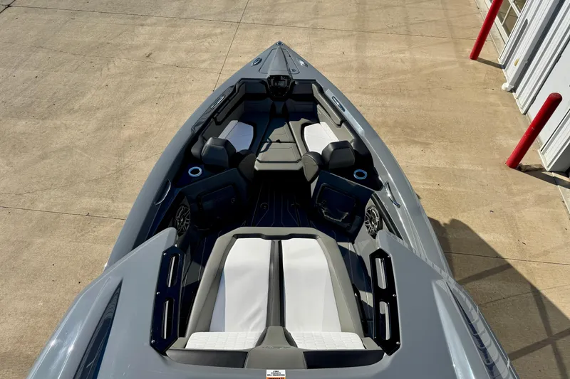 Slide: The Image of 2026 Sunsation 32 CCX boat interior with sleek seating and modern design. - 24