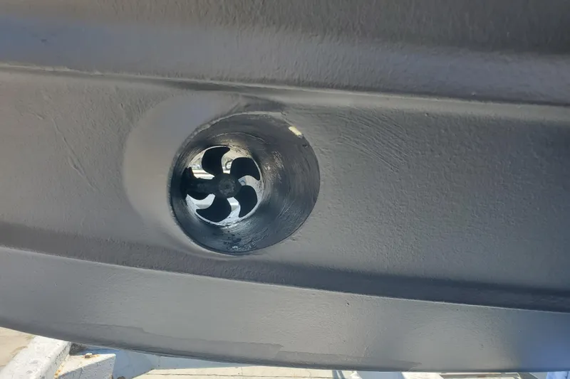 Slide: The Image of Close-up of a 2008 Ranger Tugs R-25 boat thruster propeller. - 35