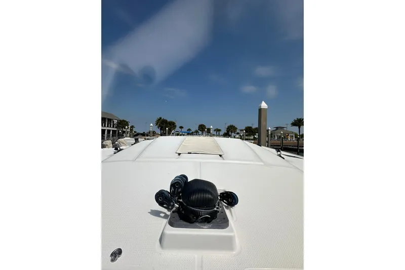 Slide: The Image of 2020 Fountaine Pajot Astrea 42 Catamaran deck view under clear blue sky. - 26