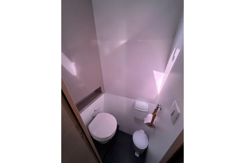 Slide: The Image of 2020 Fountaine Pajot Astrea 42 Catamaran bathroom interior with modern fixtures. - 59