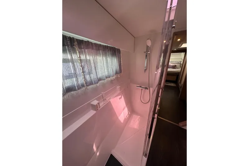 Slide: The Image of Modern bathroom interior of 2020 Fountaine Pajot Astrea 42 Catamaran with shower and window. - 64