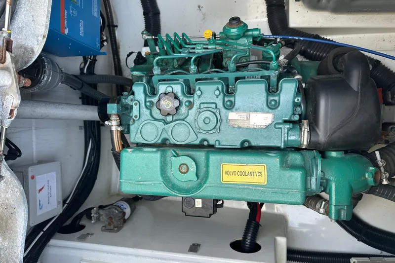 Slide: The Image of Engine compartment of a 2020 Fountaine Pajot Astrea 42 Catamaran with Volvo Coolant VCS. - 72