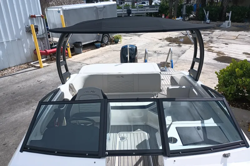 Slide: The Image of 2023 Sea Ray SPX 190 Outboard boat with sleek interior and modern design. - 14