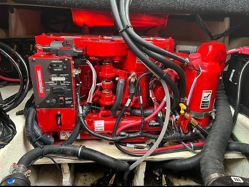Slide: The Image of Engine compartment of a 2021 Regal 26 XO boat. - 31