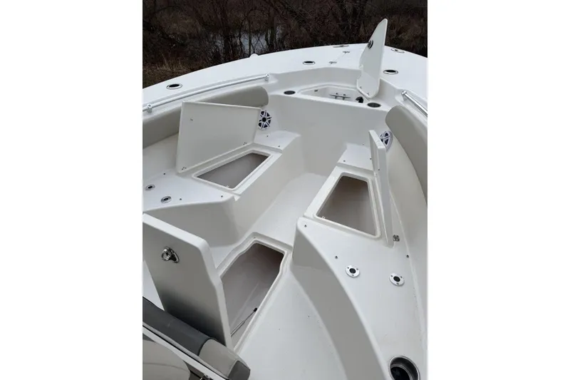 Slide: The Image of 2026 Key West 244 Center Console boat interior with electronic equipment. - 14