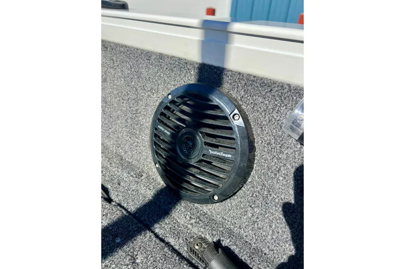 Slide: The Image of 2024 Crestliner 1650 Fish Hawk SC boat speaker detail, Rockford Fosgate brand. - 19