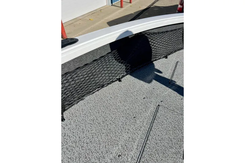 Slide: The Image of 2024 Crestliner 1650 Fish Hawk SC boat deck with storage netting. - 45