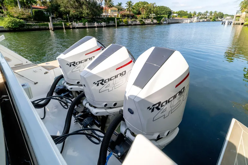 Slide: The Image of 2024 Pardo Yachts 38 deck with sleek design and modern features. - 13