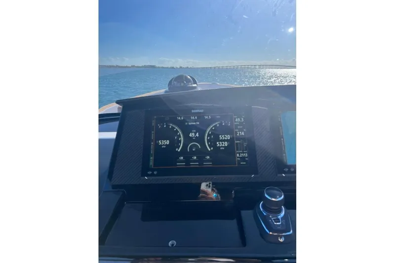 Slide: The Image of Dashboard view of 2024 Pardo Yachts 38, featuring navigation and control systems. - 36