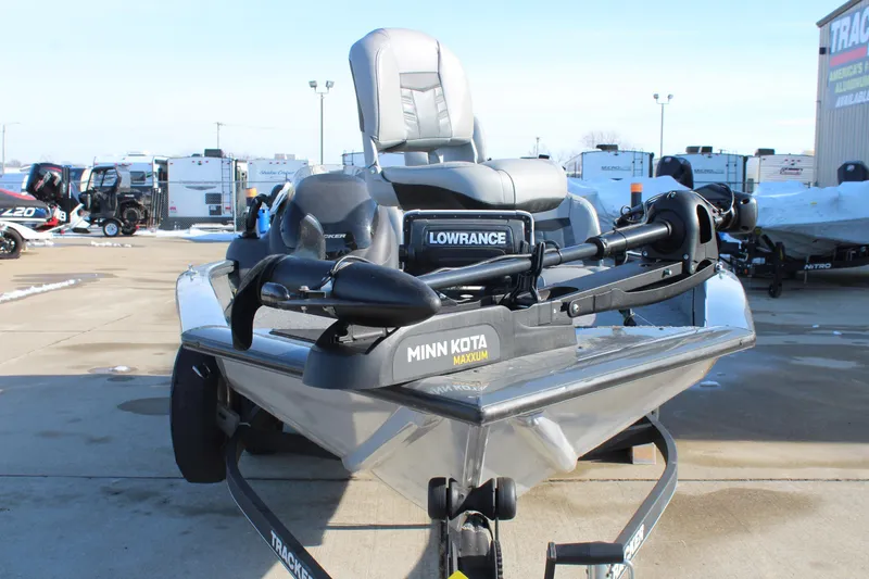 Slide: The Image of 2018 Tracker Pro Team 175 TF boat with Minn Kota Maxxum trolling motor. - 2