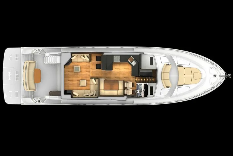 Slide: The Image of Manufacturer Provided Image: Top view of 2017 Sea Ray L650 Fly yacht interior layout. - 13