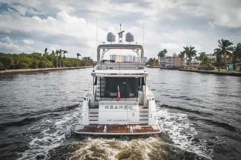 Slide: The Image of 2017 Sea Ray L650 Fly yacht cruising in a scenic waterway. - 41