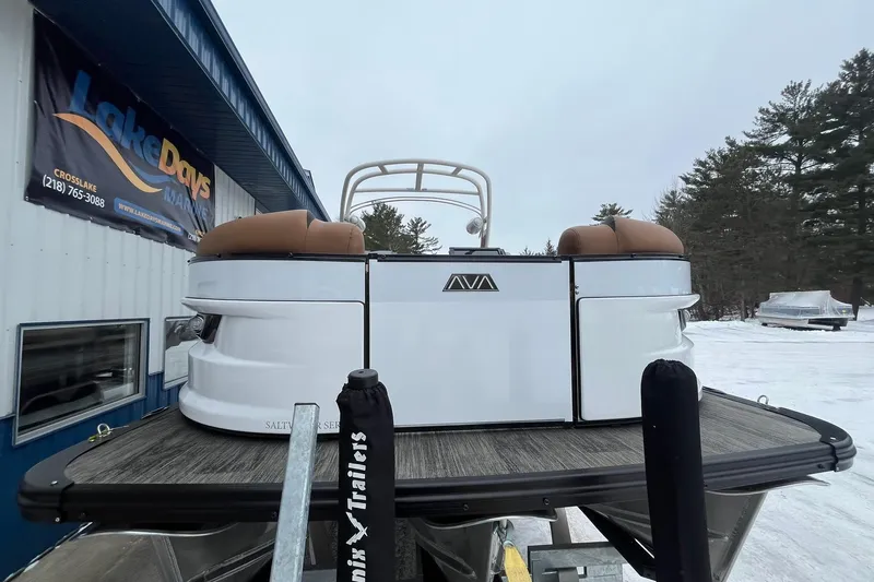 Slide: The Image of 2026 Avalon Excalibur LTD Quad Lounge pontoon boat at LakeDays Marine dealership. - 6