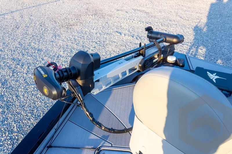 Slide: The Image of 2026 G3 Sportsman 1810 SE boat with Minn Kota trolling motor on deck. - 20