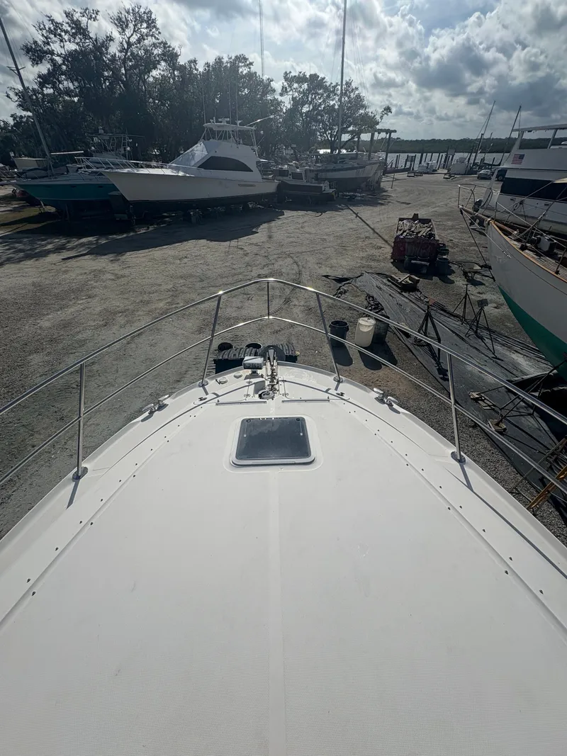Slide: The Image of Bow of a Sea Ray Five Forty yacht in dry dock. - 26