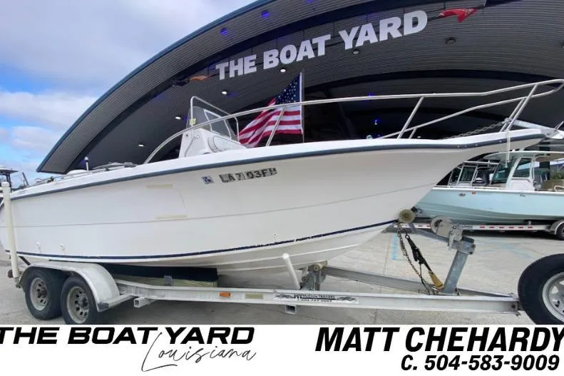 The Image of 2000 Seafox 21 CC boat on trailer at The Boat Yard, Louisiana. - 1