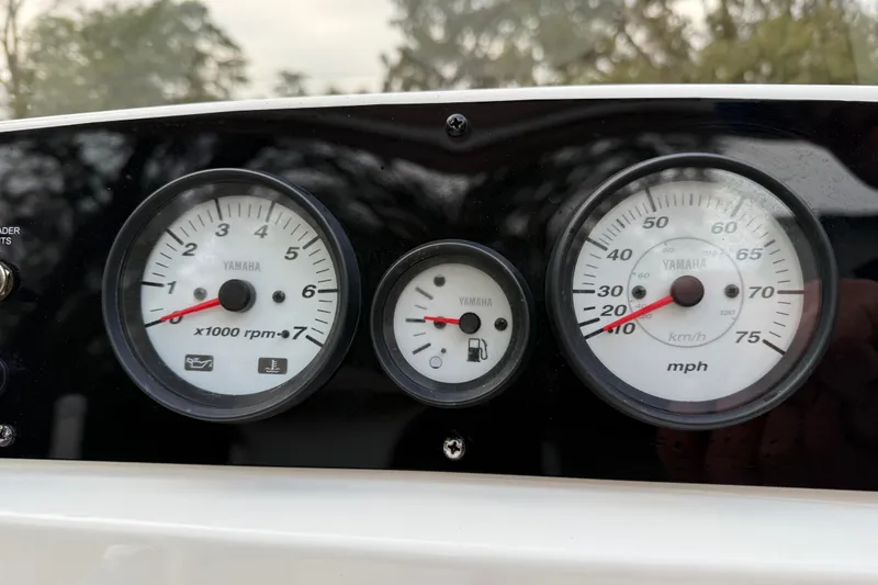 Slide: The Image of Dashboard of 2021 Pioneer 202 Islander boat with Yamaha gauges. - 14