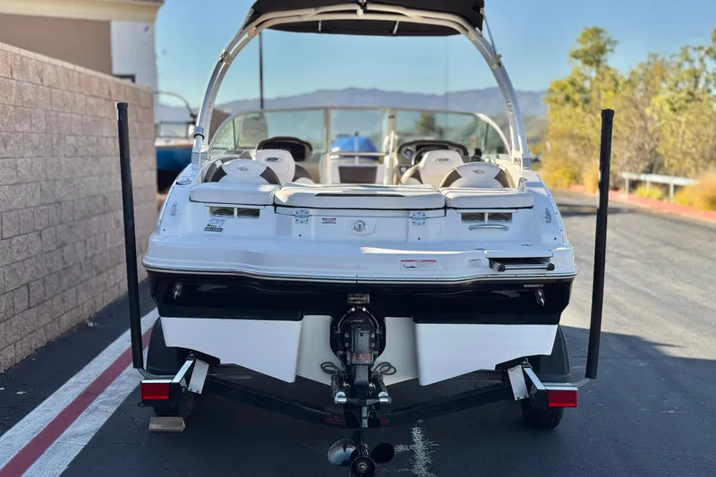 Slide: The Image of 2019 Chaparral 21 H2O Ski & Fish boat on trailer, rear view. - 4