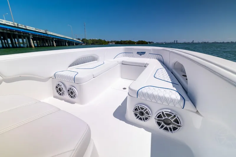 Slide: The Image of Luxurious interior of Deep Impact 369 Sport boat, model year 2026. - 15