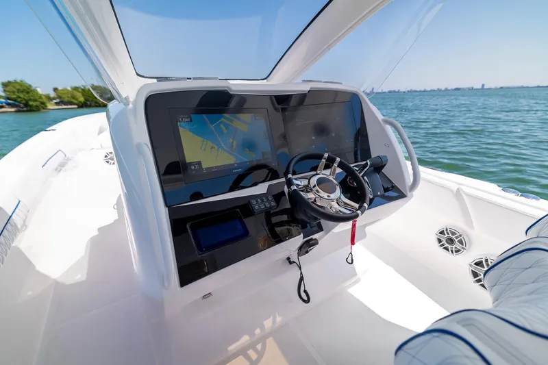 Slide: The Image of Cockpit of Deep Impact 369 Sport boat, model year 2026. - 19