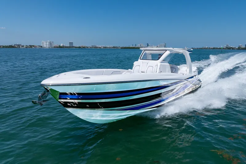 Slide: The Image of Deep Impact 369 Sport 2026 on water, sleek design. - 29