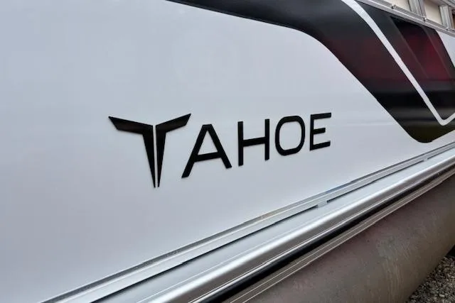 Slide: The Image of 2026 Tahoe Pontoon SP 2180 CRB logo on sleek boat exterior. - 3