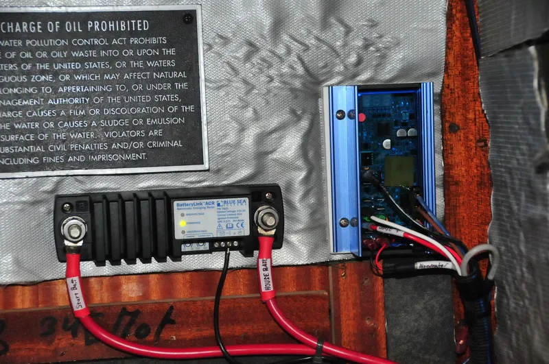 Slide: The Image of Electrical wiring in a 2001 Bavaria 34 yacht. - 13